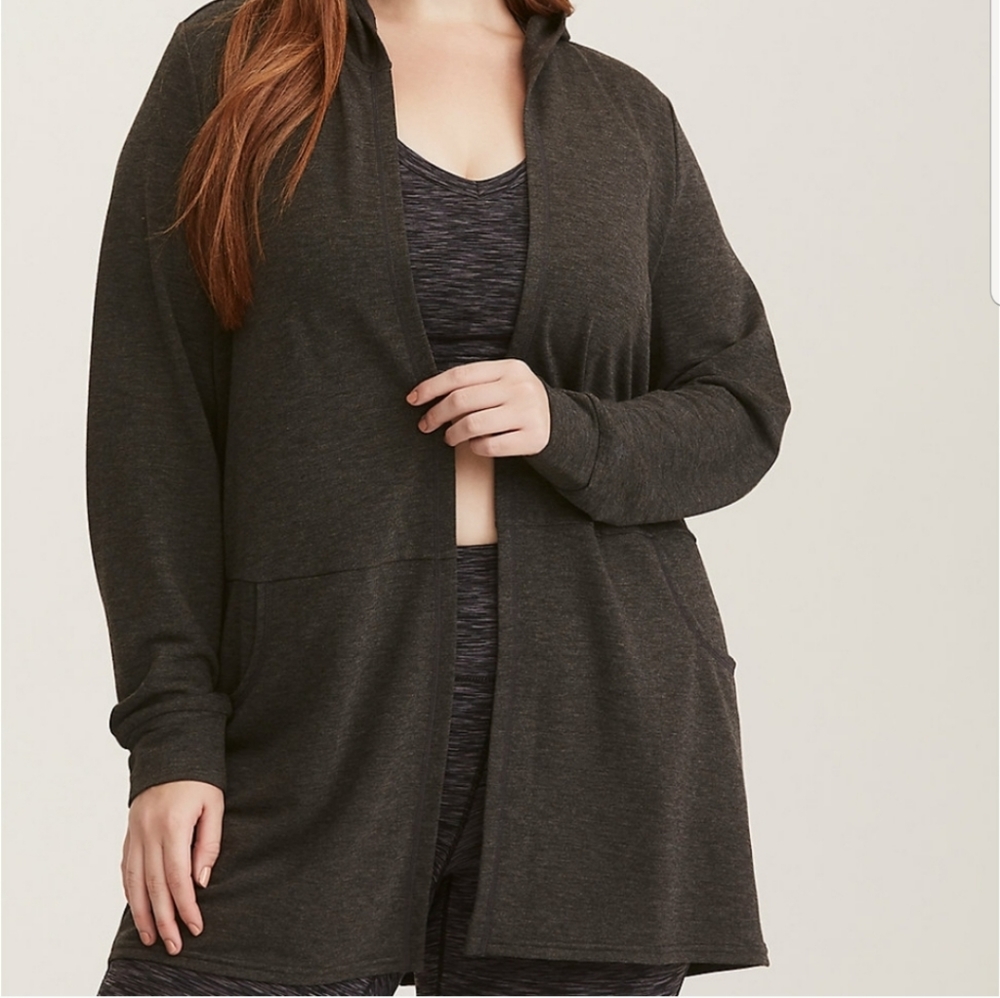 Torrid long line open front active hoodie sz 1x